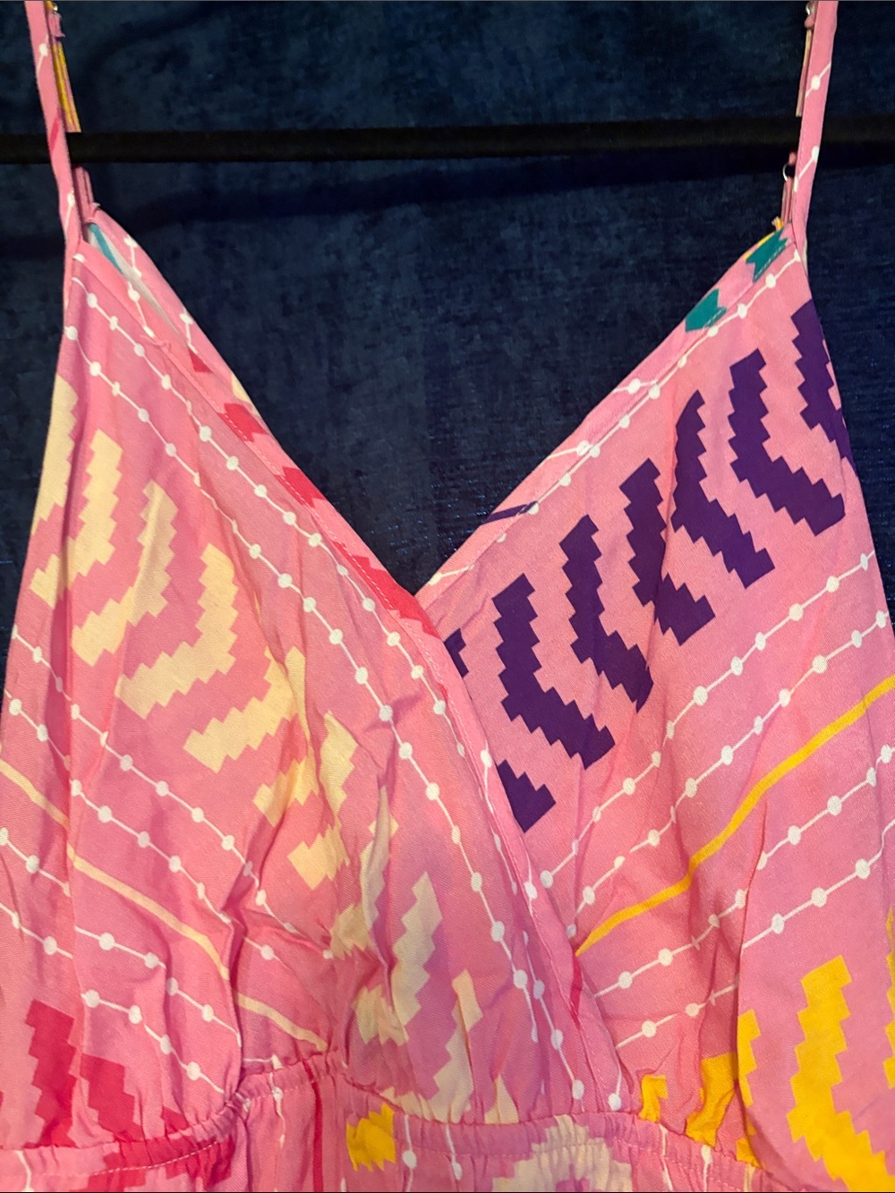 Cupshe Coral Chevron Maxi Dress with Spaghetti Straps with tags size large - Picture 7 of 8